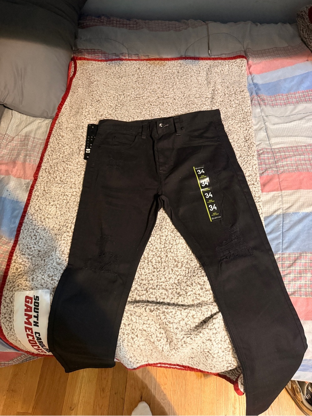 Empyre Men's Black Skinny Ripped Jeans